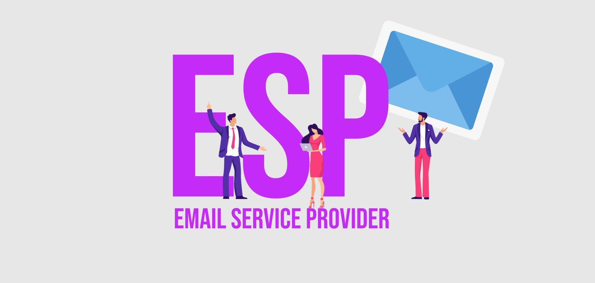 esp e-mail servizio fornitore. comunicazione sociale media marketing tecnologie informativo in linea. vettore