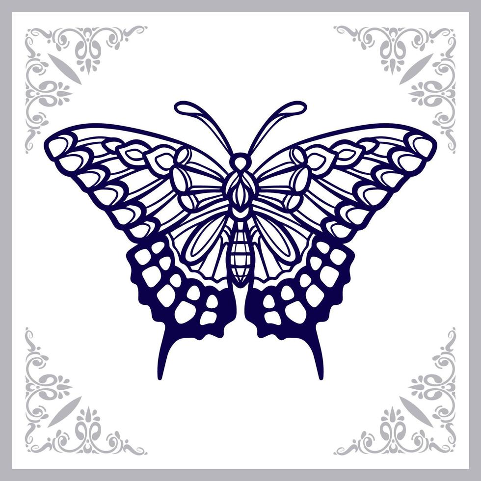 bellissimo farfalla mandala arti. isolato su bianca sfondo vettore