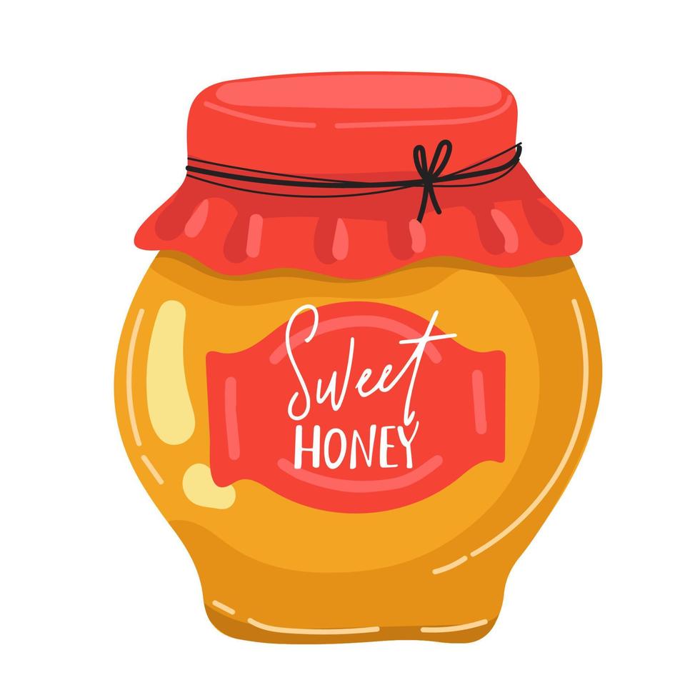 isolato vettore miele vaso e con miele su bianca
