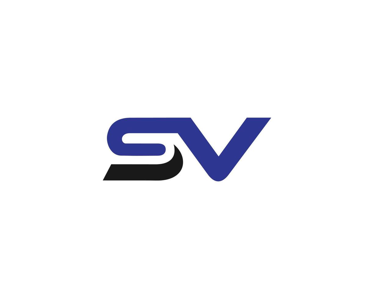 di moda lettera sv minimo logo design modello emblema vettore concetto.