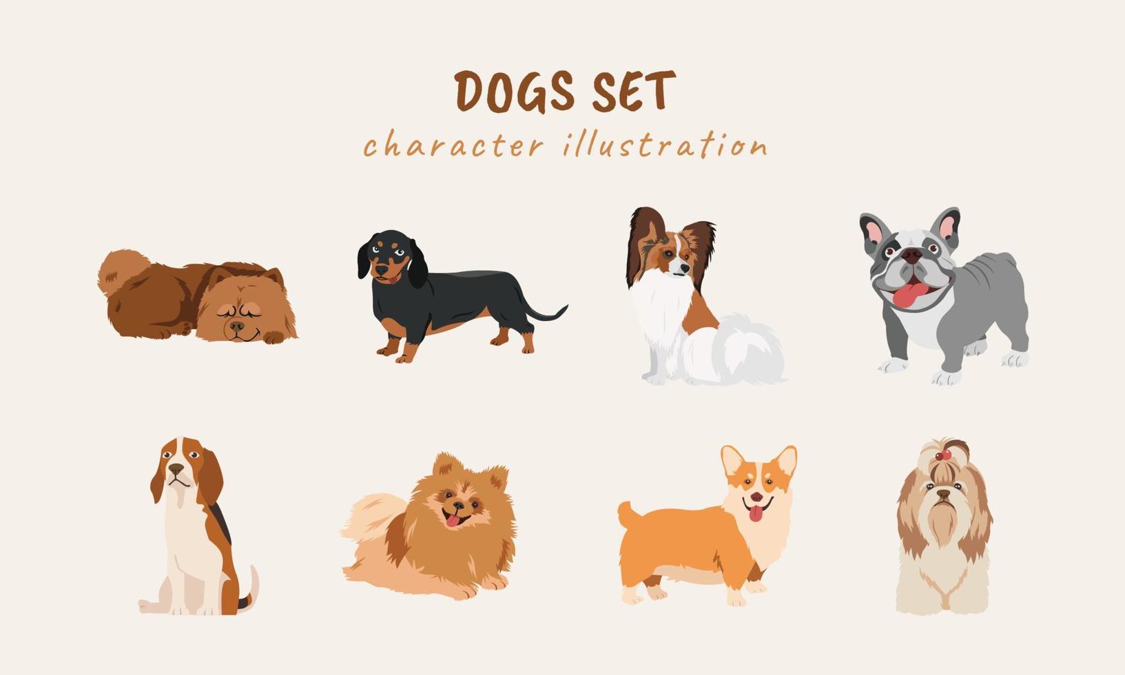 carino cani illustrazione vettore