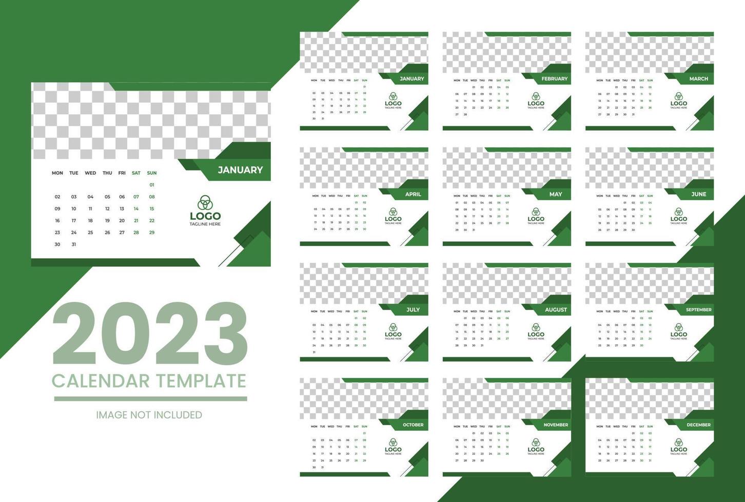 2023 calendario anno vettore illustrazione. il settimana inizia su domenica. annuale calendario 2023 modello. calendario design