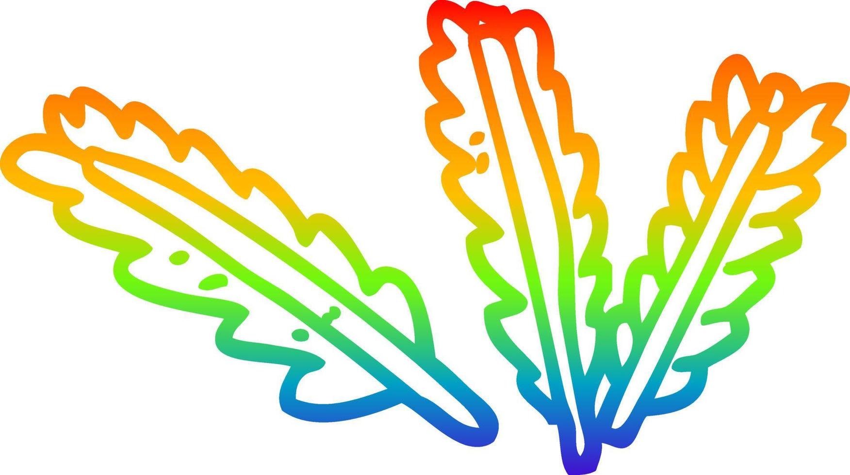 arcobaleno pendenza linea disegno cartone animato orecchie di Mais vettore
