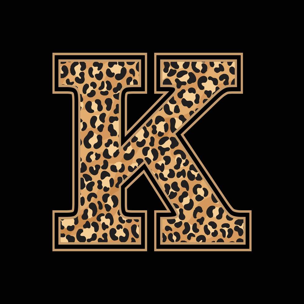 leopardo capitale alfabeto o lettera design per t camicia, tazza, adesivo, borsa. vettore