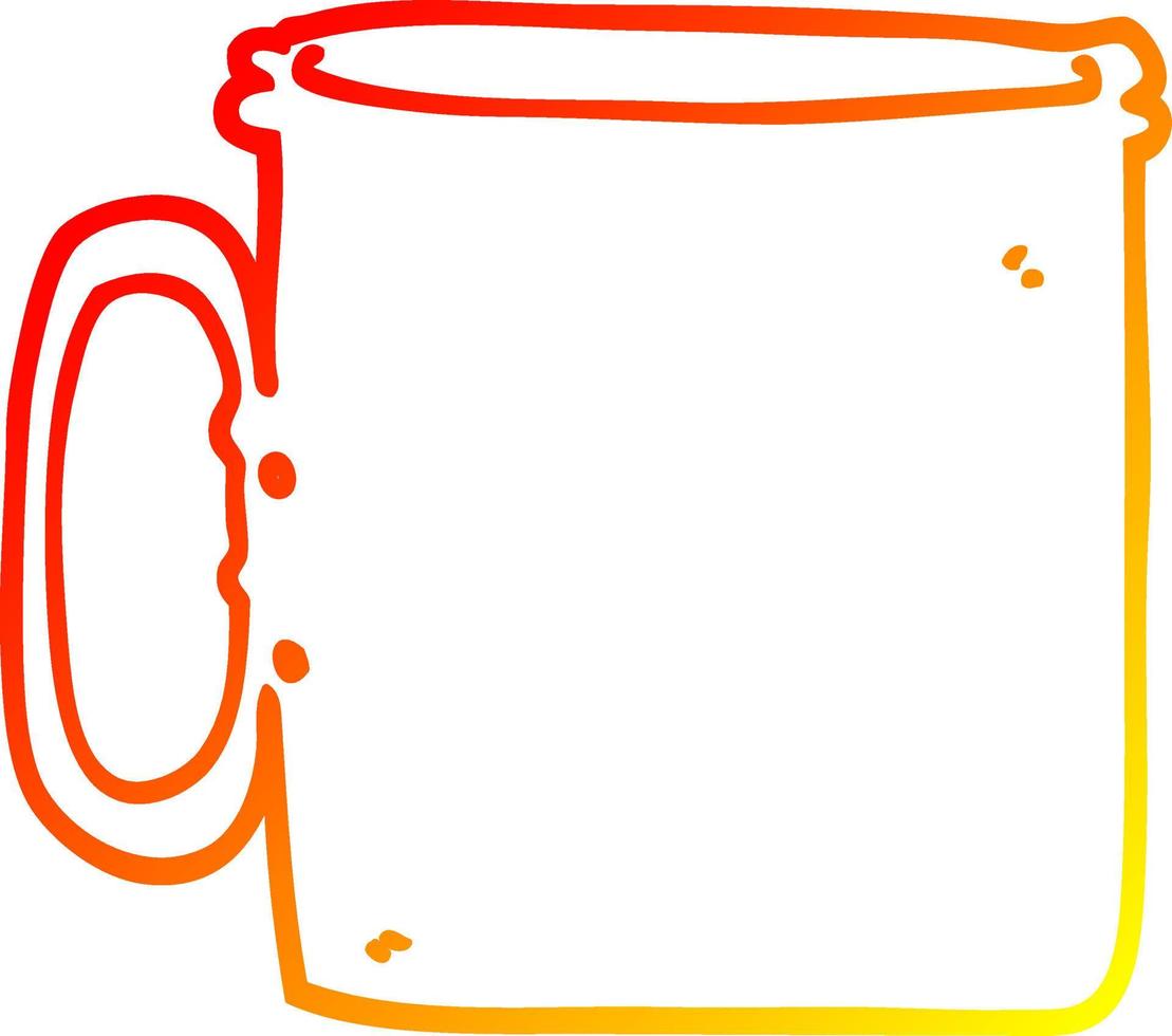 caldo gradiente disegno cartone animato campeggio tazza di caffè vettore