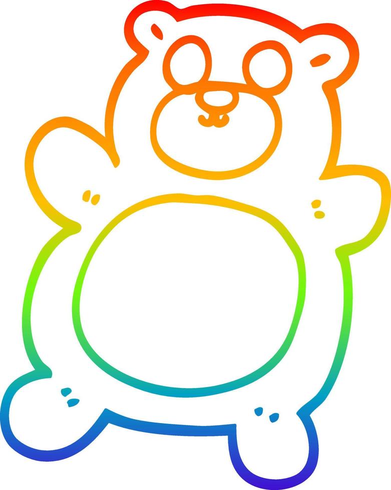 arcobaleno gradiente linea disegno cartone animato orsacchiotto vettore
