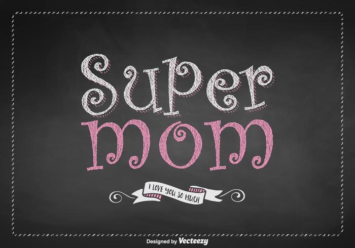 Mamma Super gratis Lettering Vector Design