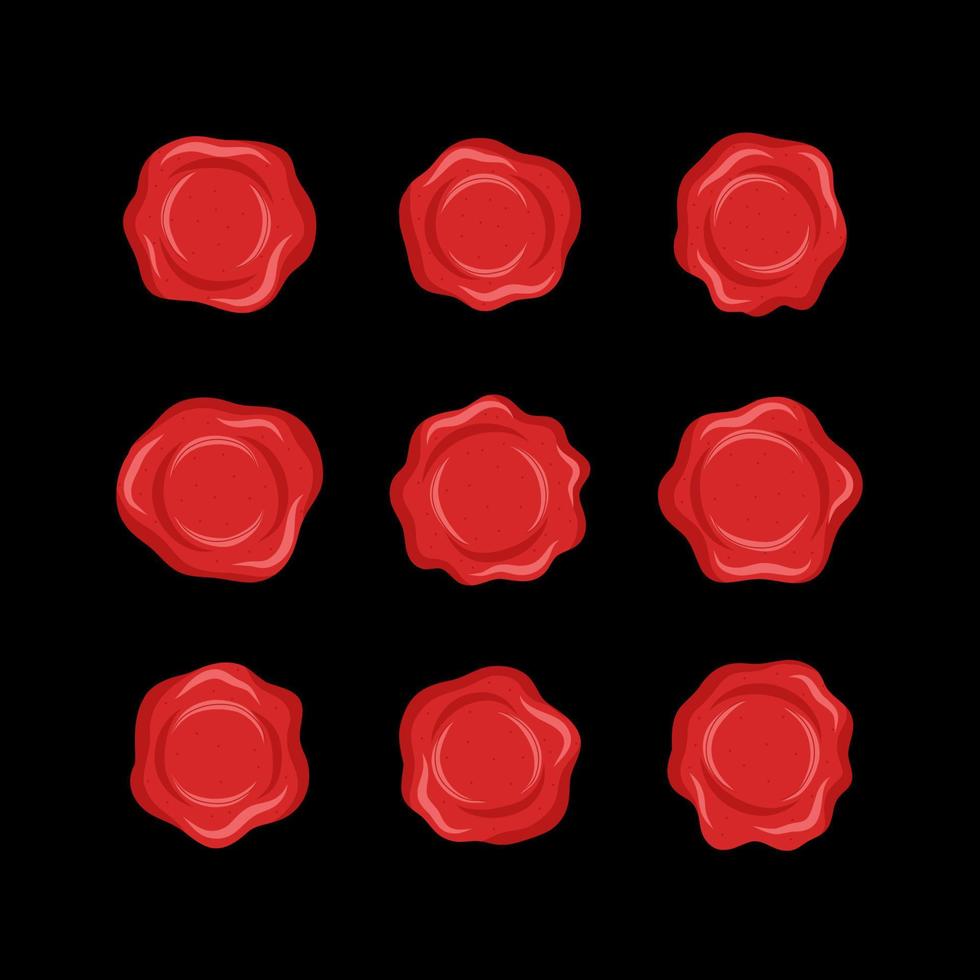 francobollo cera foca icone impostato di rosso sigillatura cera vettore