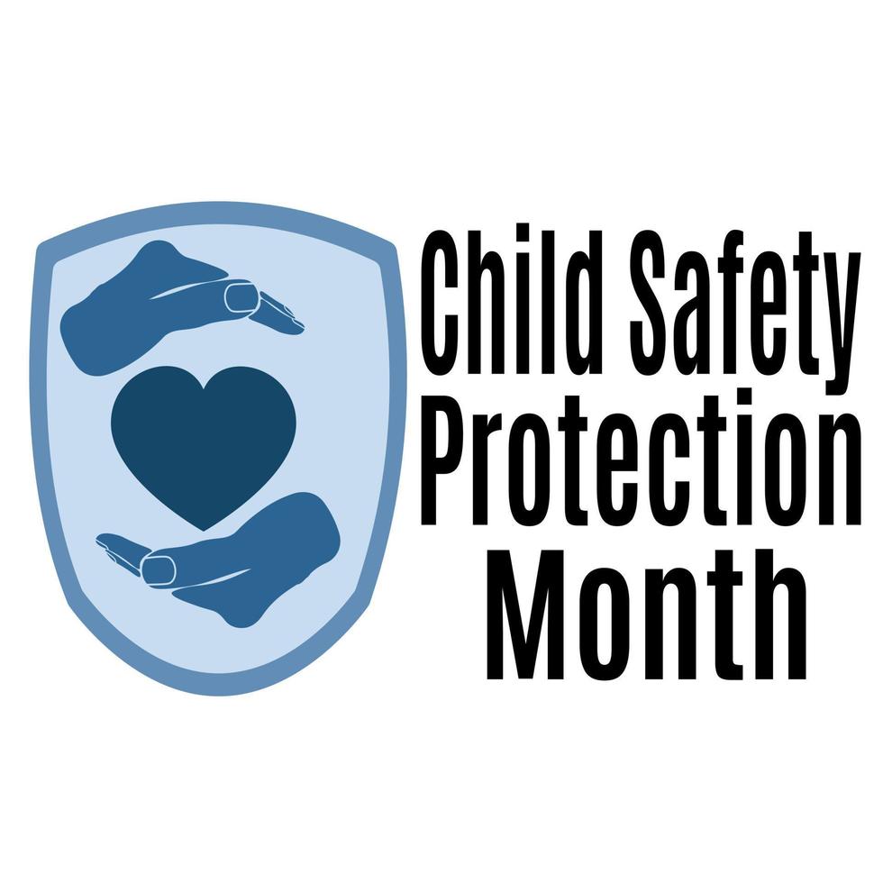 bambino sicurezza protezione mese, idea per manifesto, striscione, aviatore o cartolina vettore