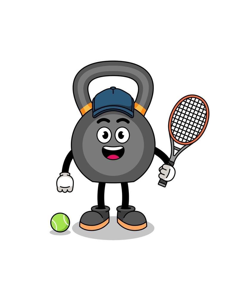 kettlebell illustrazione come un' tennis giocatore vettore