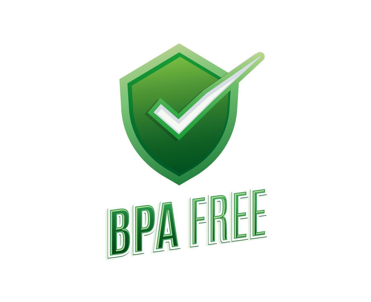 bpa gratuito logo distintivo con shild vettore