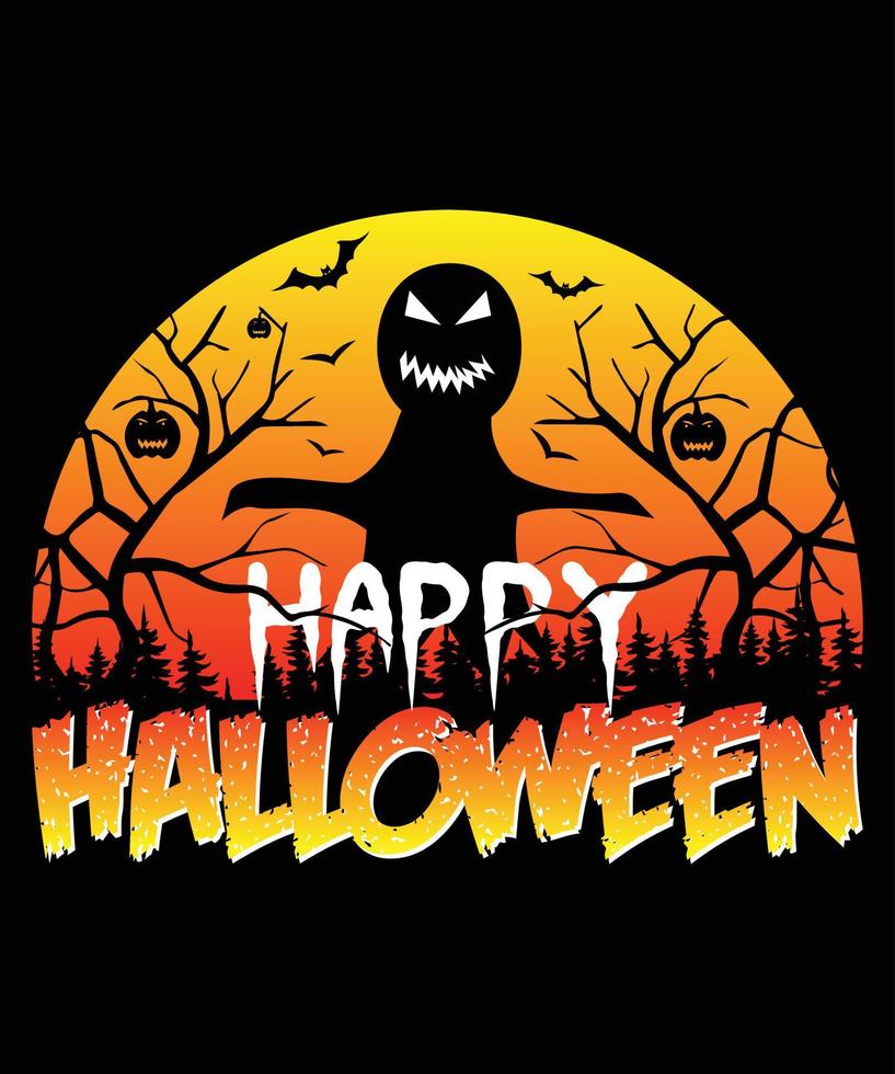 contento Halloween t camicia design gratuito vettore file