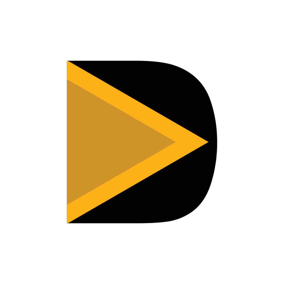 logo della tecnologia di riproduzione multimediale della lettera d vettore