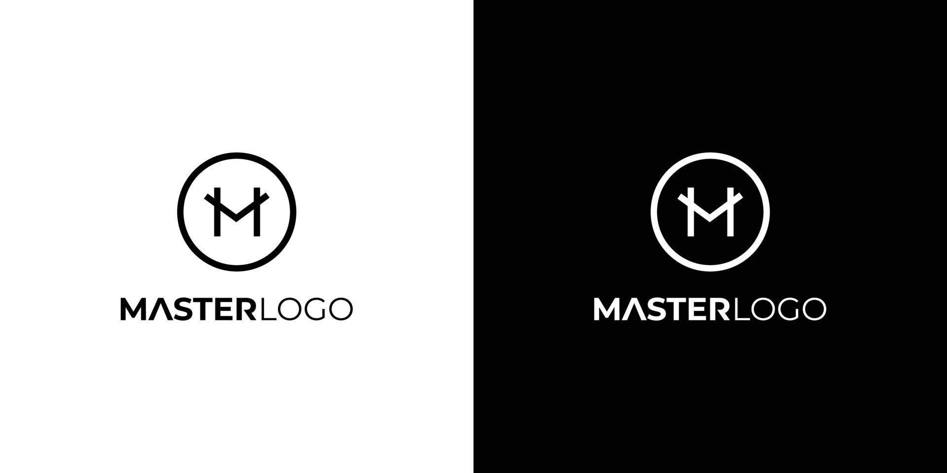 moderno e unico lettera m iniziali logo design vettore