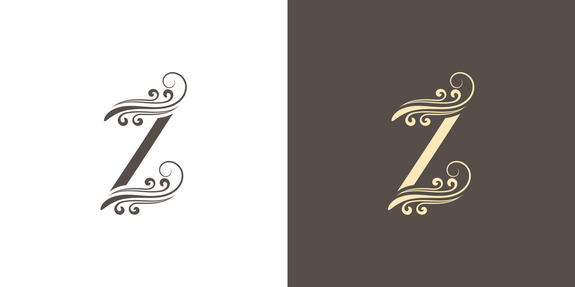 lusso e elegante lettera z iniziali testo logo design vettore