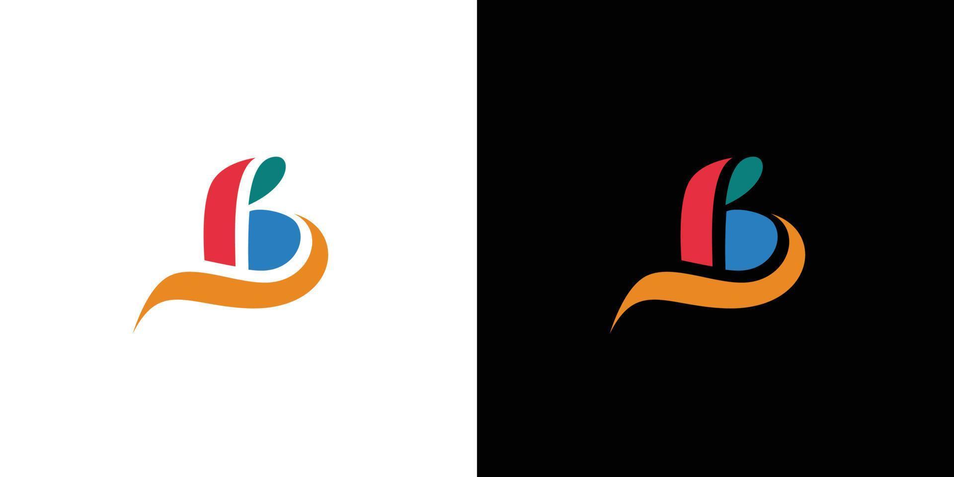 colorato e unico iniziale lettera B logo design vettore