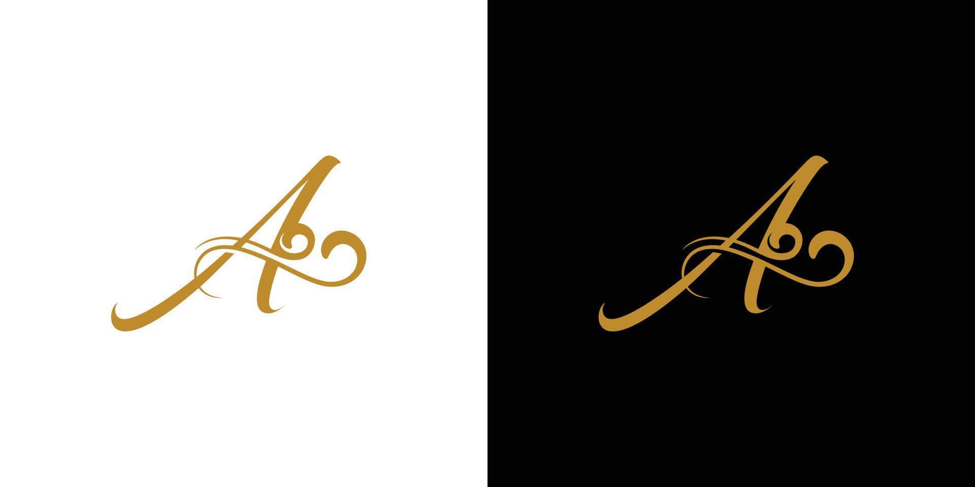 lusso e elegante lettera un' iniziali testo logo design vettore