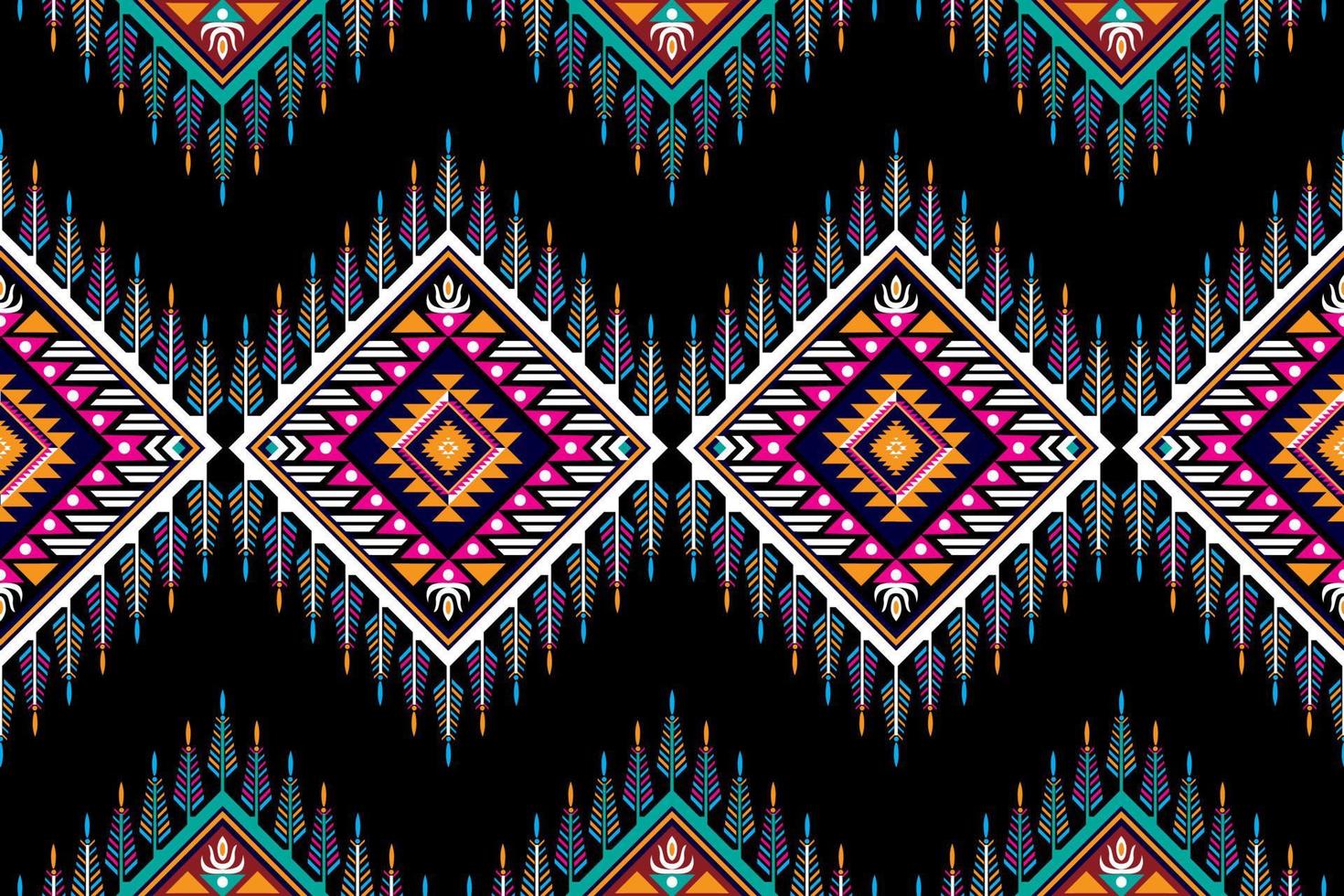 tradizionale etnico geometrico modello sfondo design per sfondi tappeto sfondo Abiti avvolgere tessuto senza soluzione di continuità ricamo stile vettore illustrazione