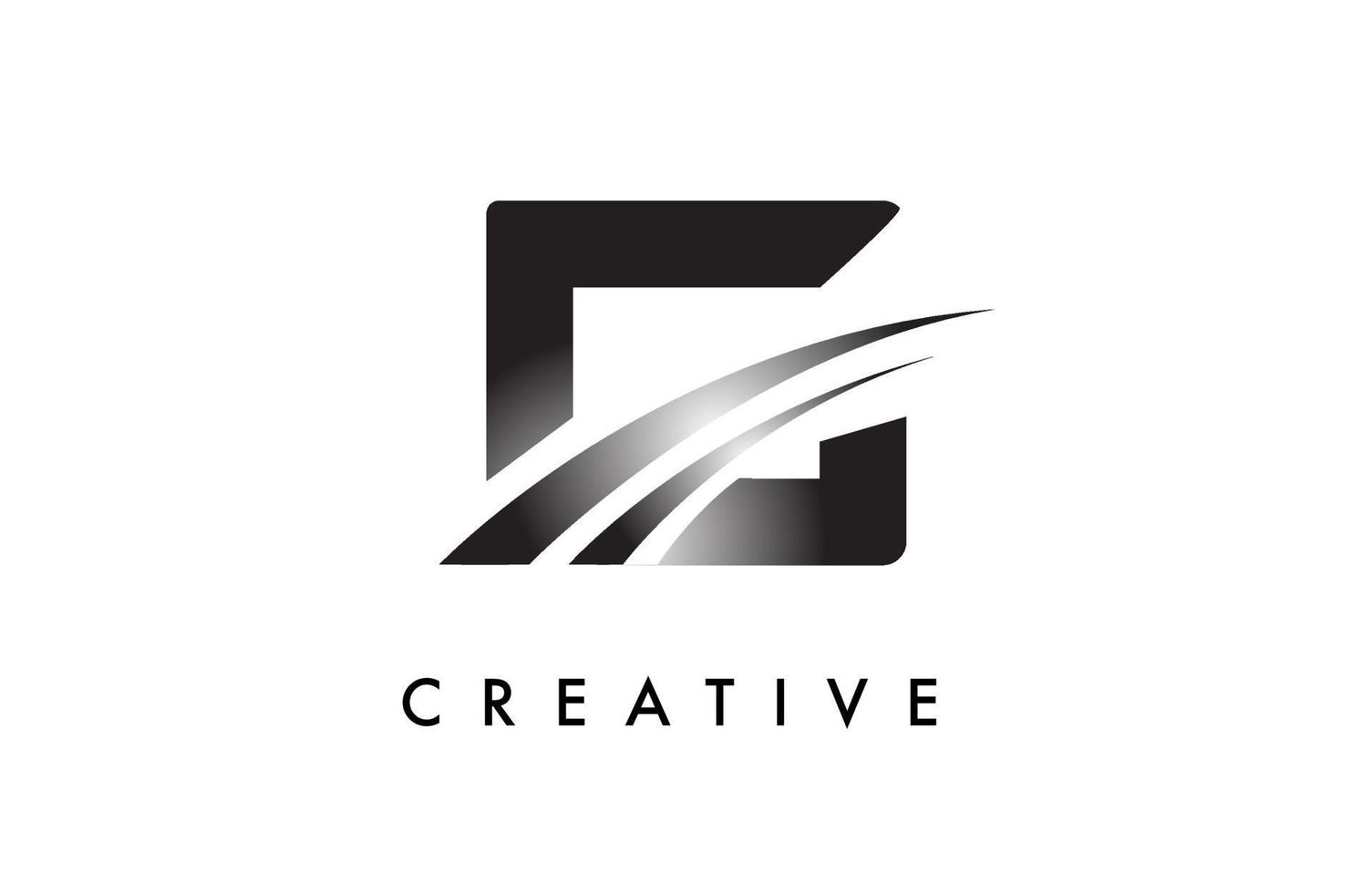 lettera c logo design vettore con curvo swoosh Linee e creativo Guarda