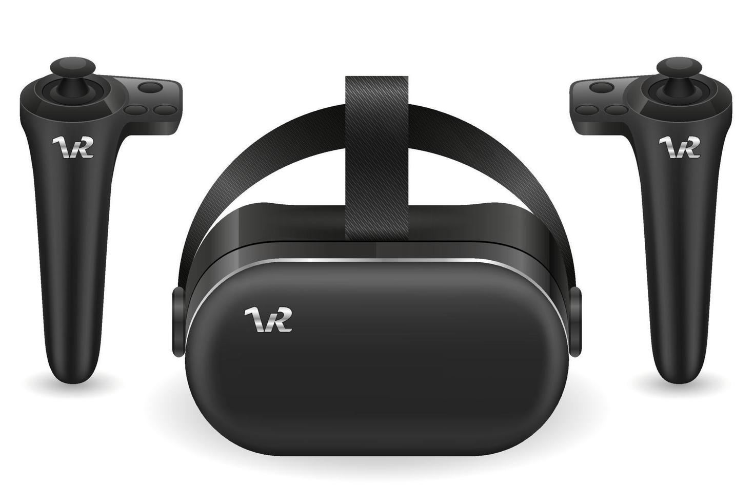 vr bicchieri casco maschera virtuale la realtà vettore illustrazione isolato su nero sfondo