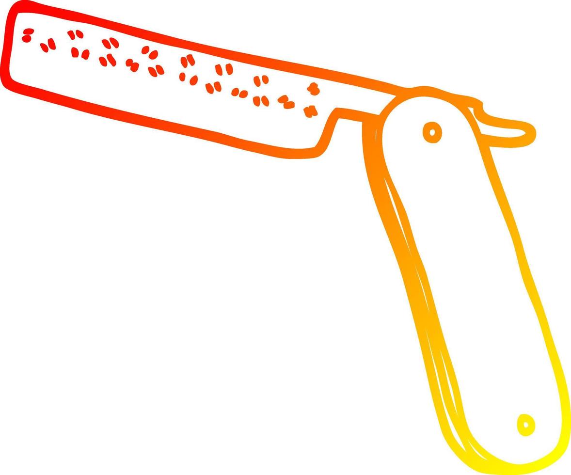 rasoio per gola tagliata a cartoni animati con disegno a linea a gradiente caldo vettore