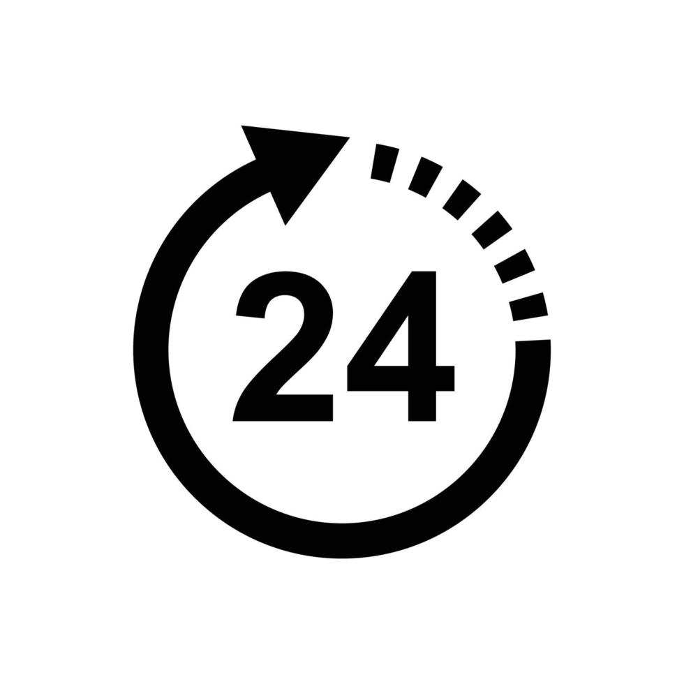 24 ore icona vettore design modello