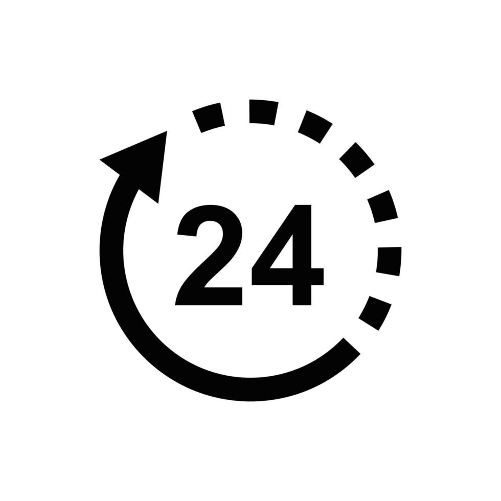 24 ore icona vettore design modello