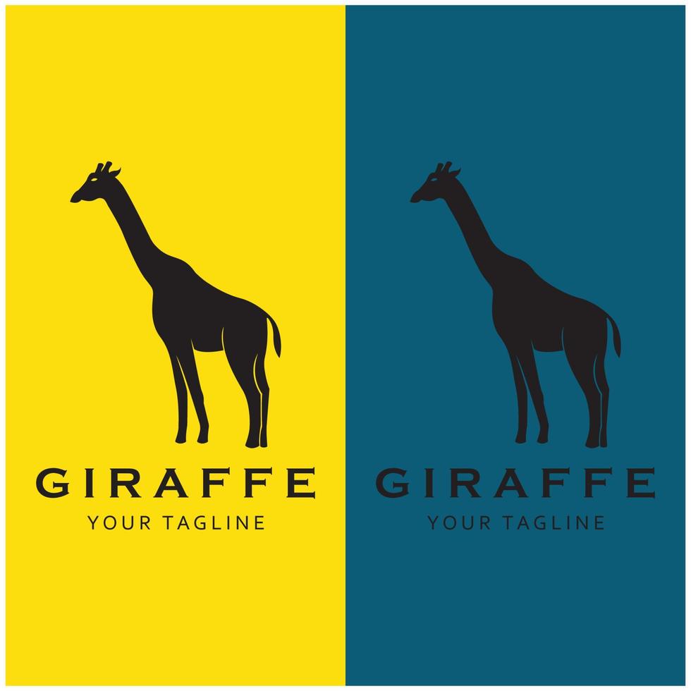 creativo giraffa logo con slogan modello vettore