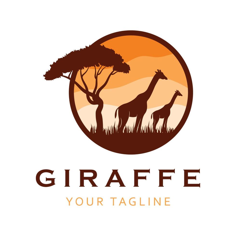 creativo giraffa logo con slogan modello vettore