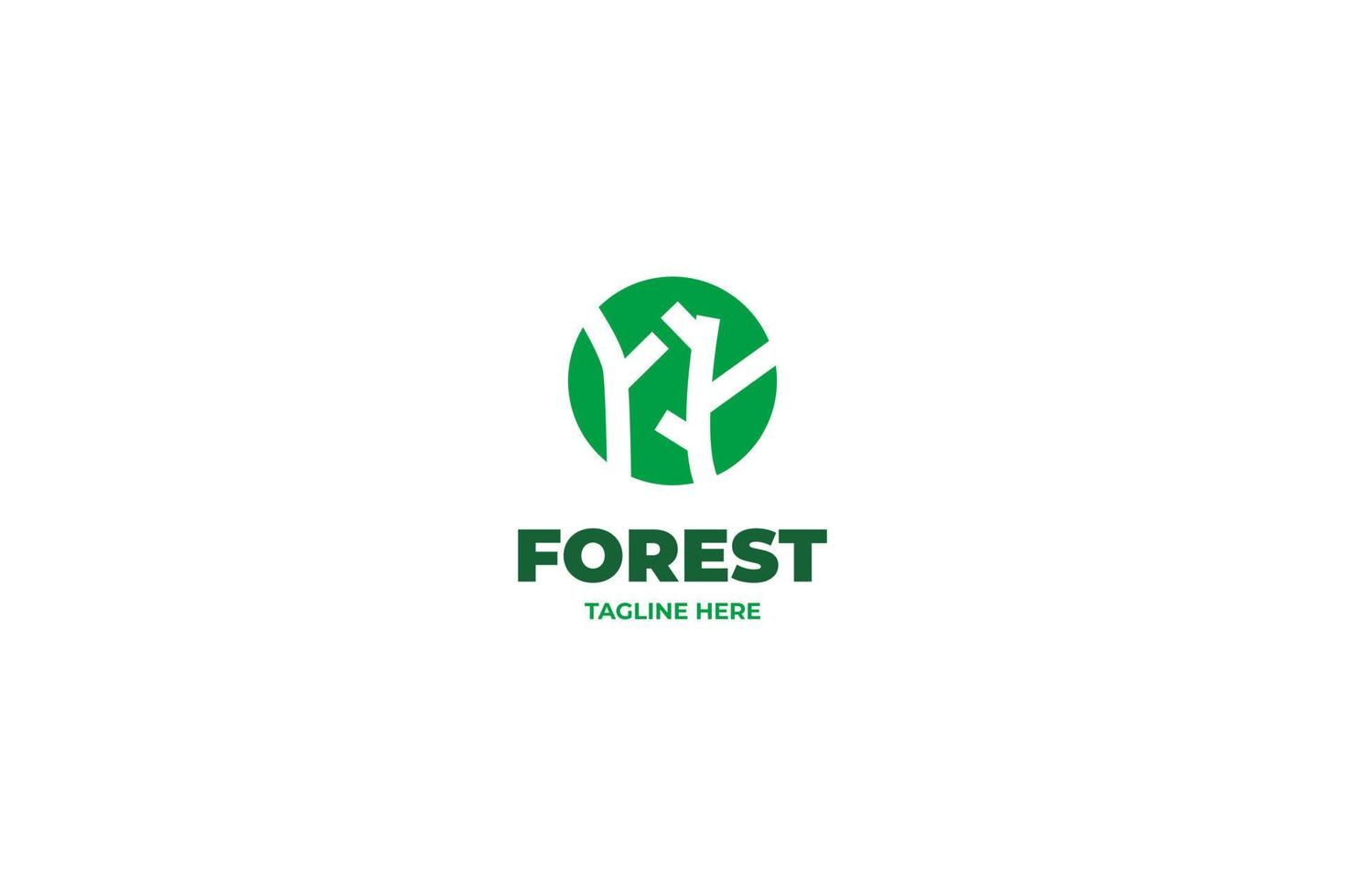 piatto alberi foresta verde natura logo design vettore illustrazione idea