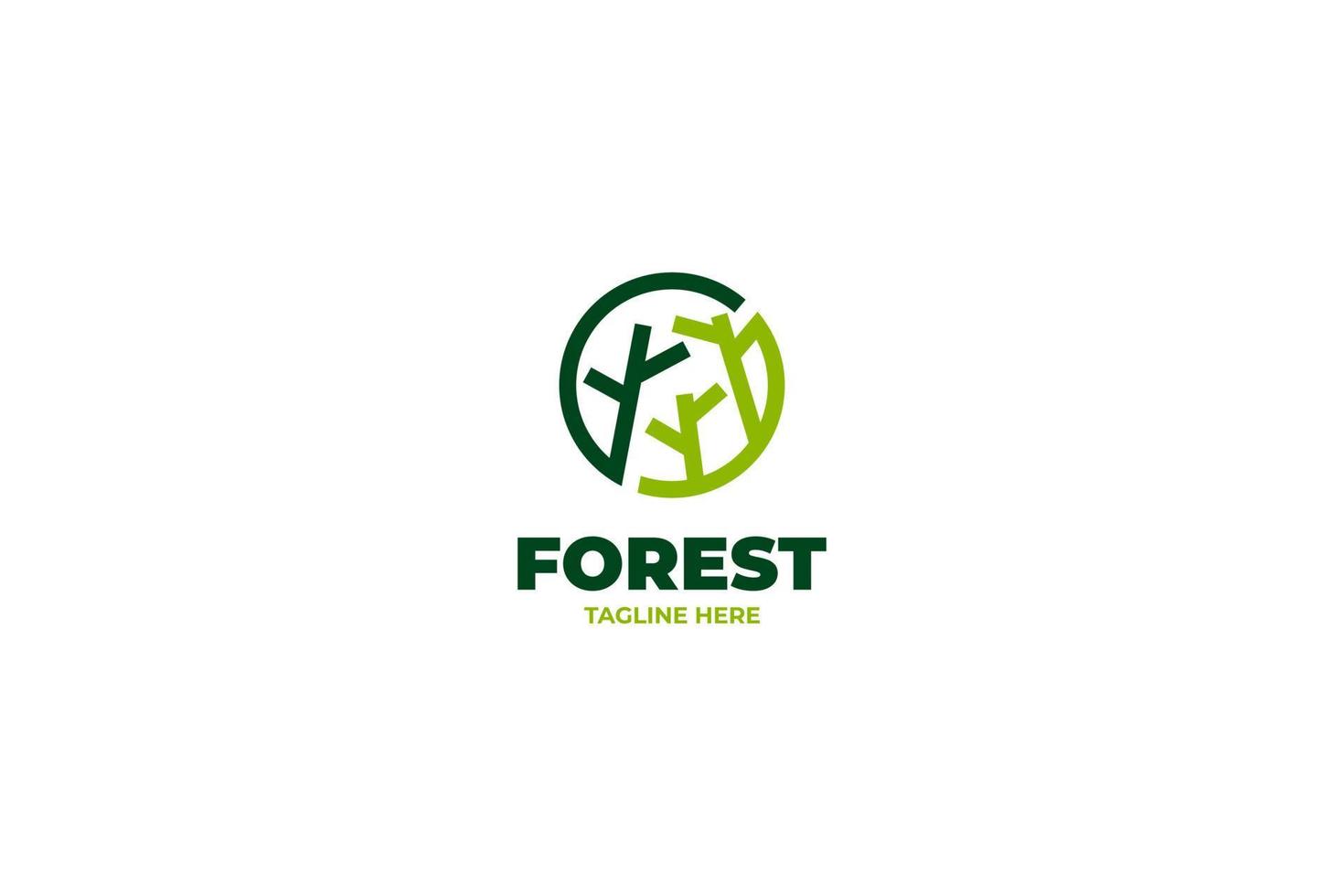 piatto alberi foresta verde natura logo design vettore illustrazione idea