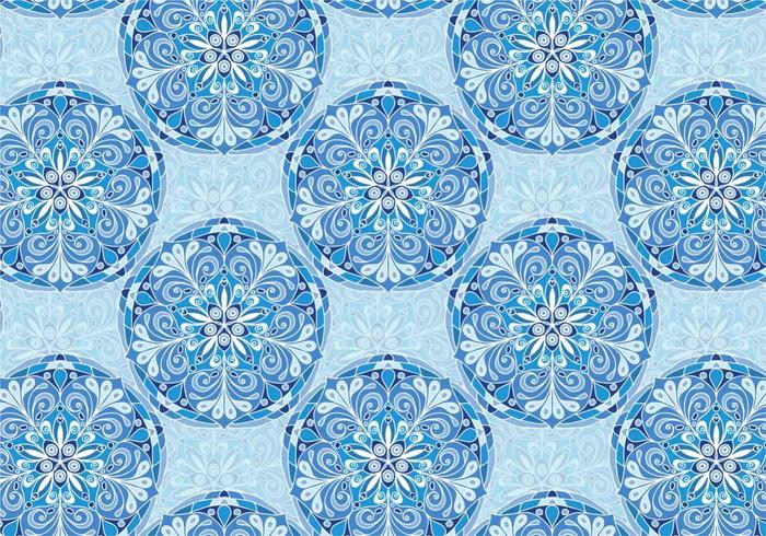 Vettore blu colorato Mandala Pattern