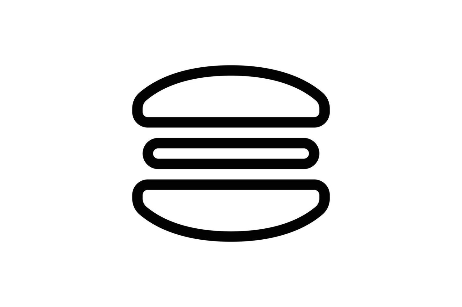 icona hamburger stile linea fastfood gratuito vettore