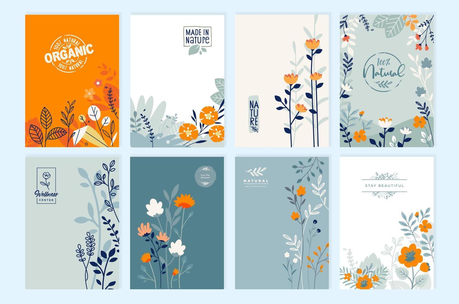 serie di progetti di brochure sul tema della natura, della primavera, della  bellezza, della moda, dei