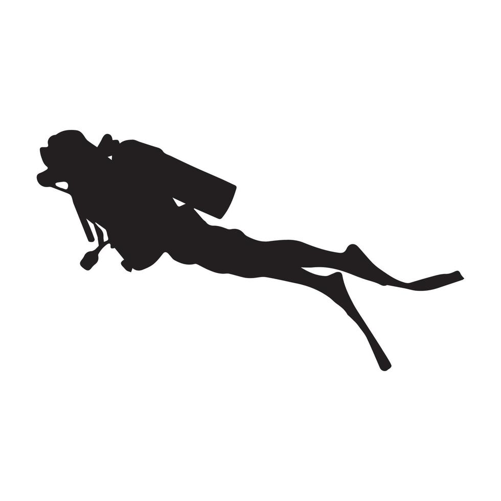 scuba diving silhouette art vettore