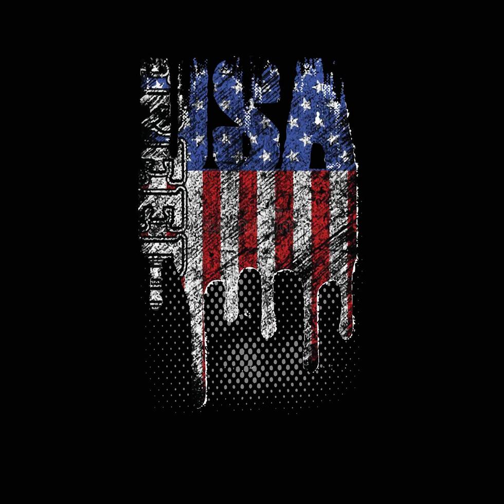 Stati Uniti d'America bandiera t camicia design vettore