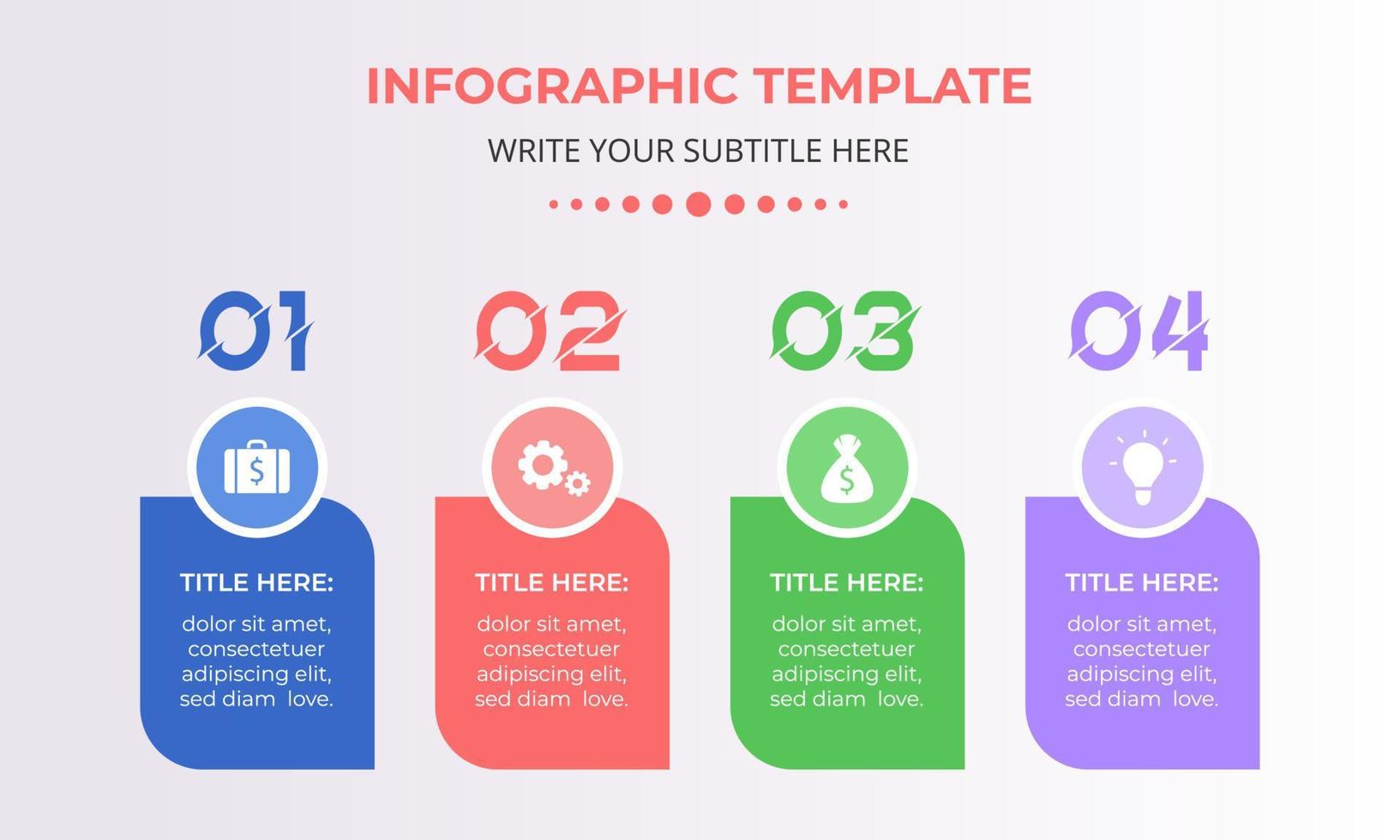 modello di infografica aziendale con quattro passaggi vettore