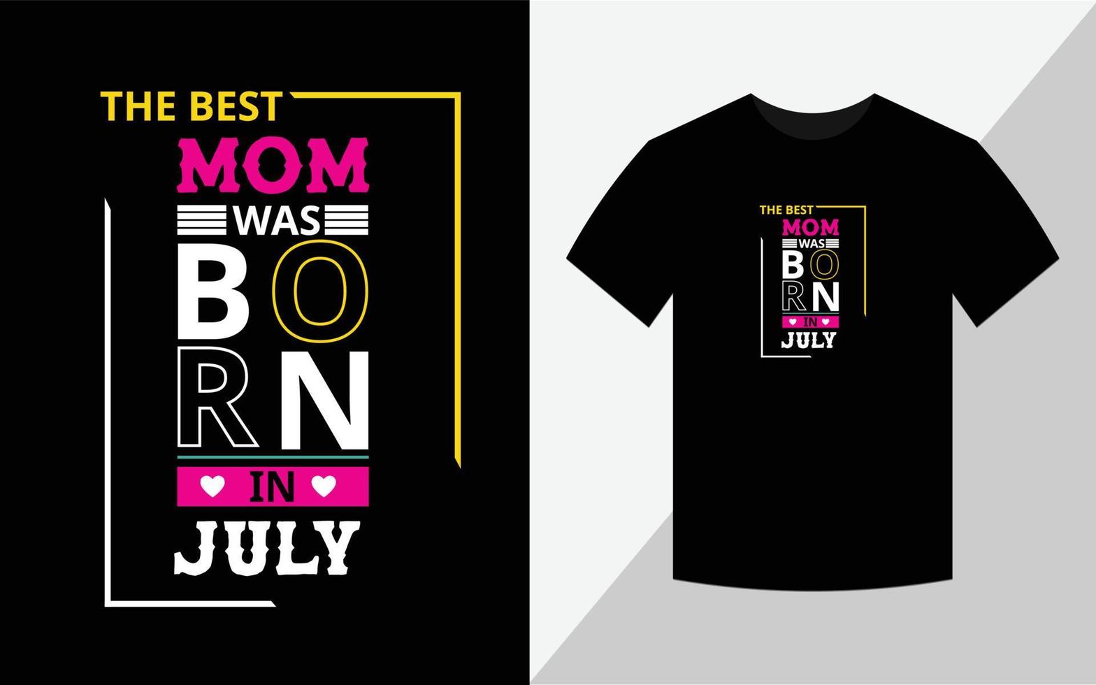il migliore mamma era Nato nel luglio, compleanno maglietta design vettore