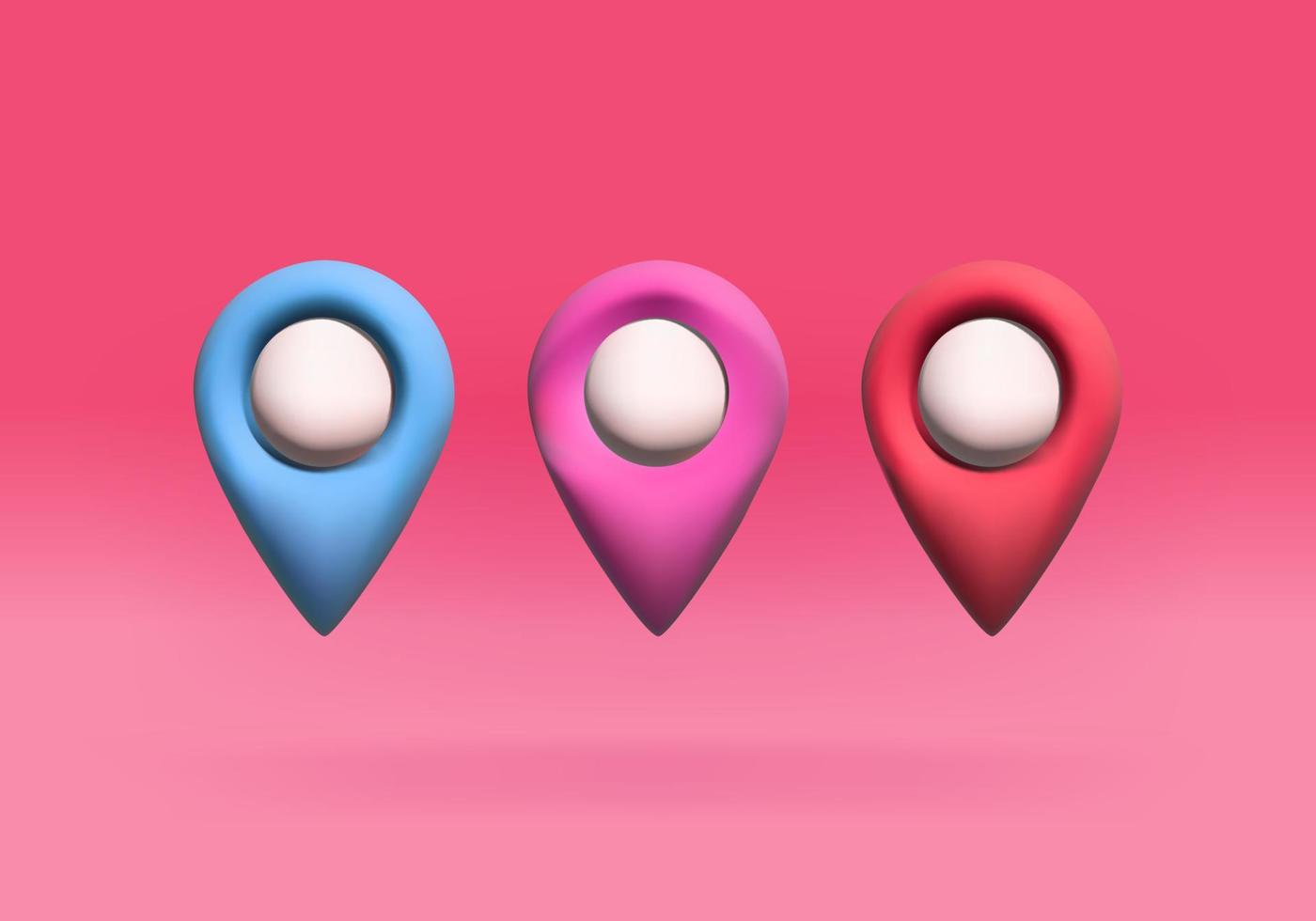 Stile carino 3D di posizione del punto. adatto per icone, web e decorazioni. vettore