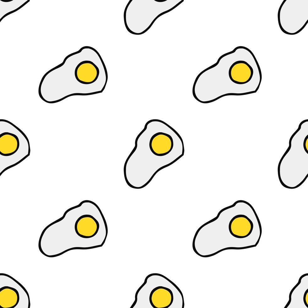 modello senza cuciture con icone di uova. sfondo uovo colorato. illustrazione delle uova di vettore di scarabocchio