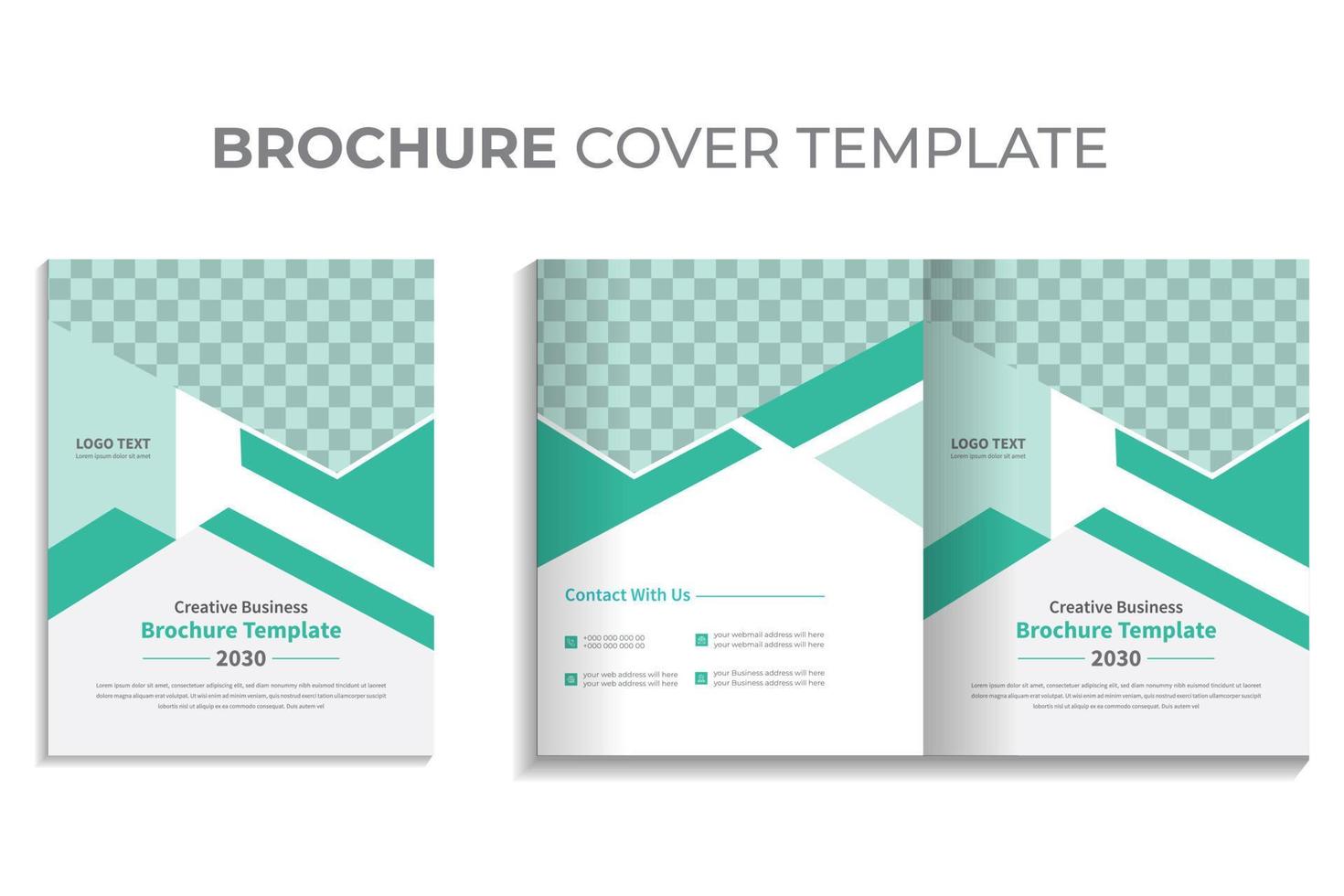 Brochure aziendale creativo multiuso fronte retro layout tema copertina design vettore premium