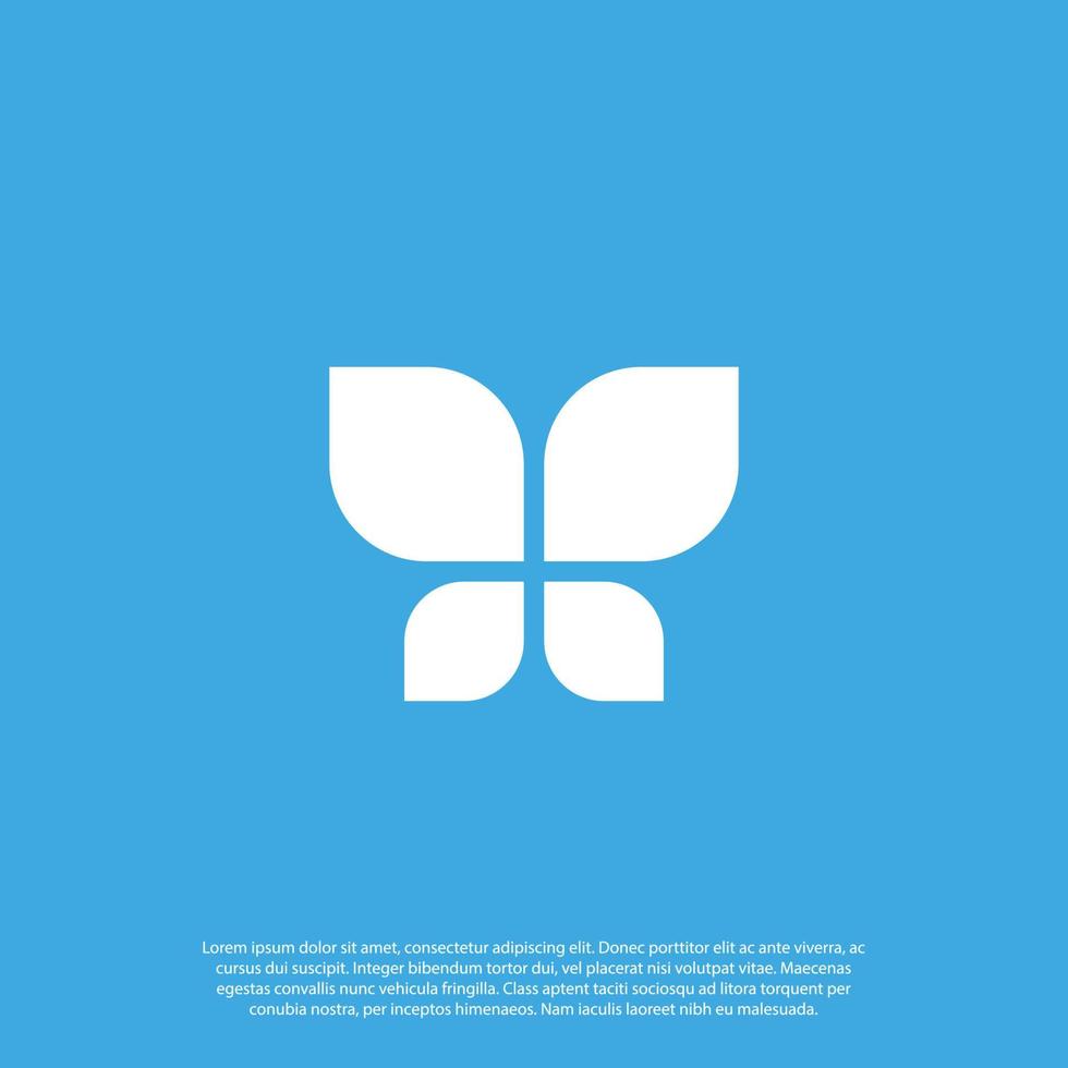 semplice e super minimalista farfalla logo quattro Ali farfalla logo vettore