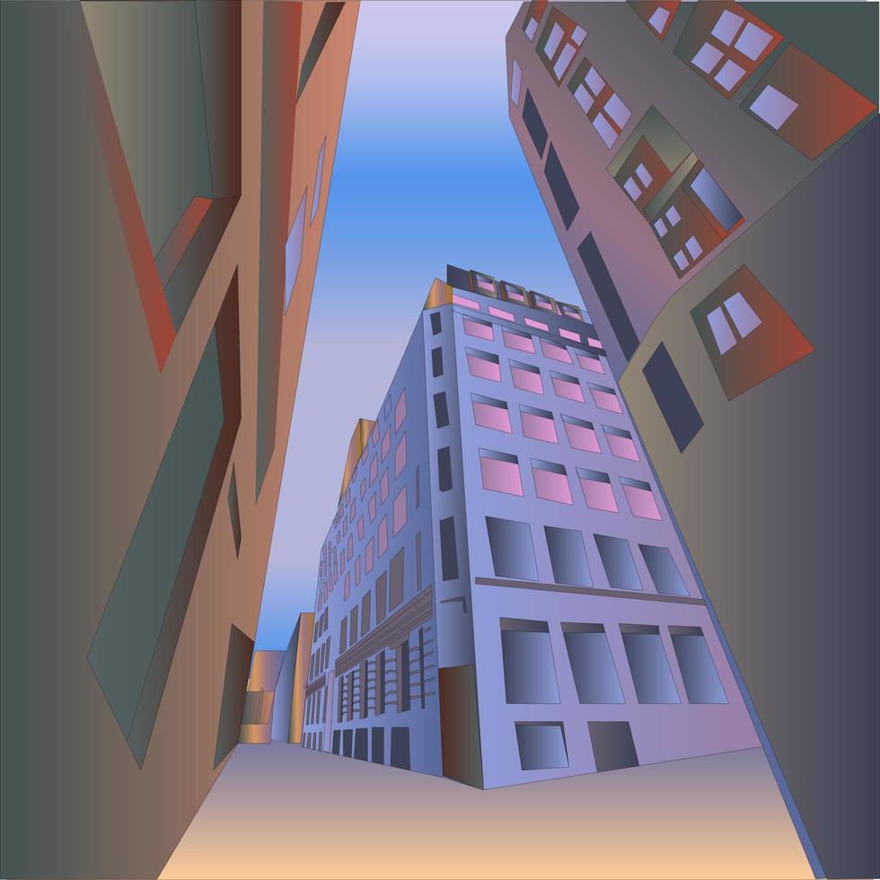 illustrazione moderna della vista della città vettore