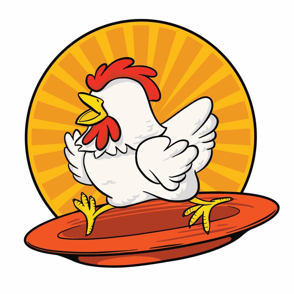 logo unico dell'illustrazione del gallo per le imprese vettore