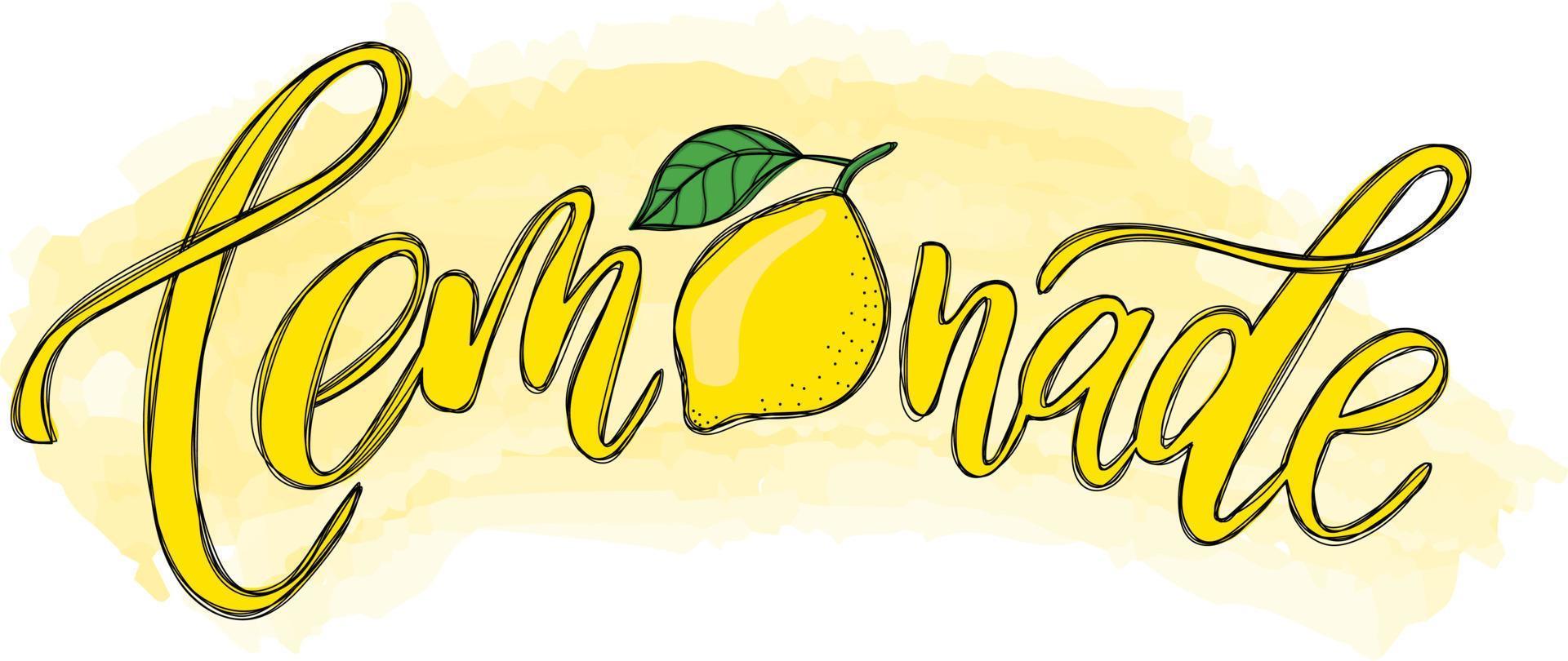 lettere fresche di limone calligrafiche scritte a mano vettore