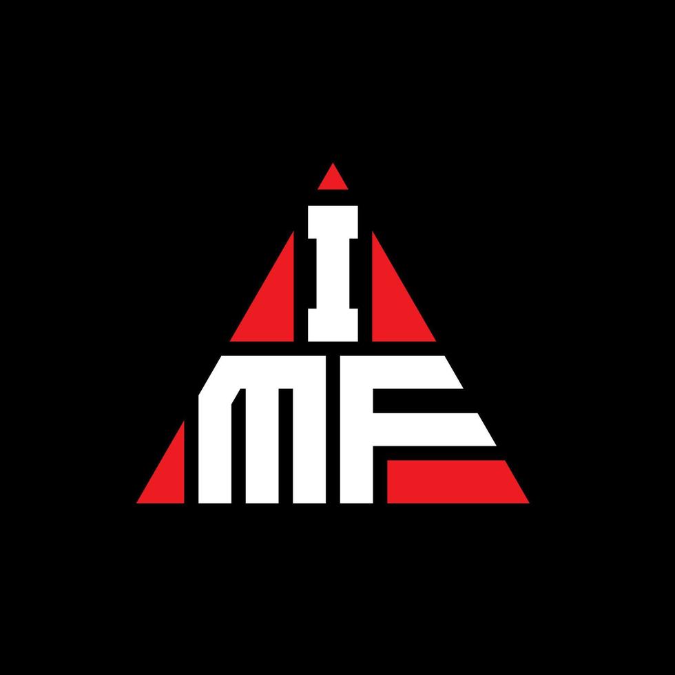 design del logo della lettera triangolare imf con forma triangolare. monogramma del design del logo del triangolo imf. modello di logo vettoriale triangolo imf con colore rosso. imf logo triangolare logo semplice, elegante e lussuoso.