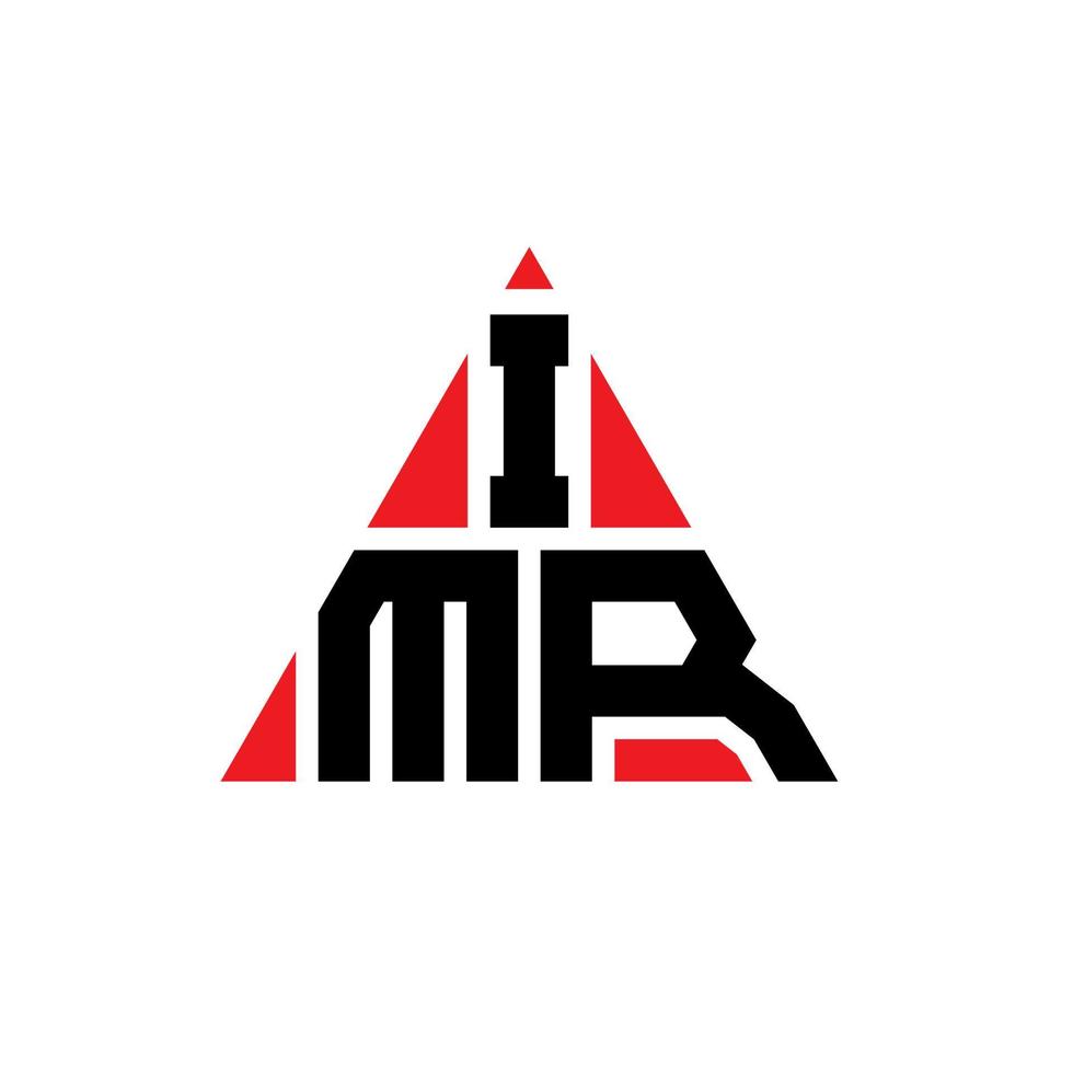 design del logo della lettera triangolare imr con forma triangolare. monogramma di design del logo del triangolo imr. modello di logo vettoriale triangolo imr con colore rosso. logo triangolare imr logo semplice, elegante e lussuoso.