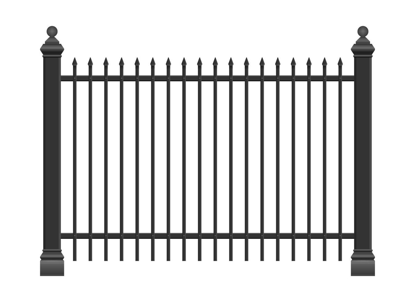 illustrazione vettoriale realistica della recinzione in acciaio isolata su bianco