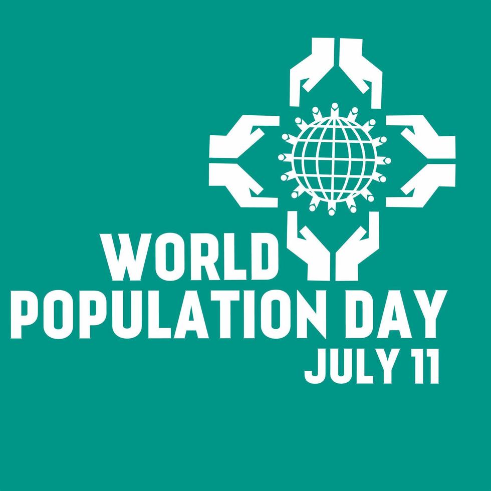 illustrazione della giornata mondiale della popolazione saluto-11 luglio vettore