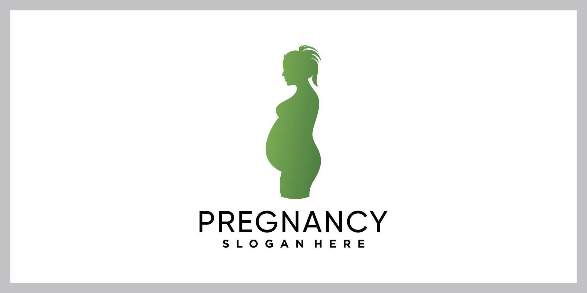modello di progettazione logo gravidanza donna con un concetto moderno creativo vettore